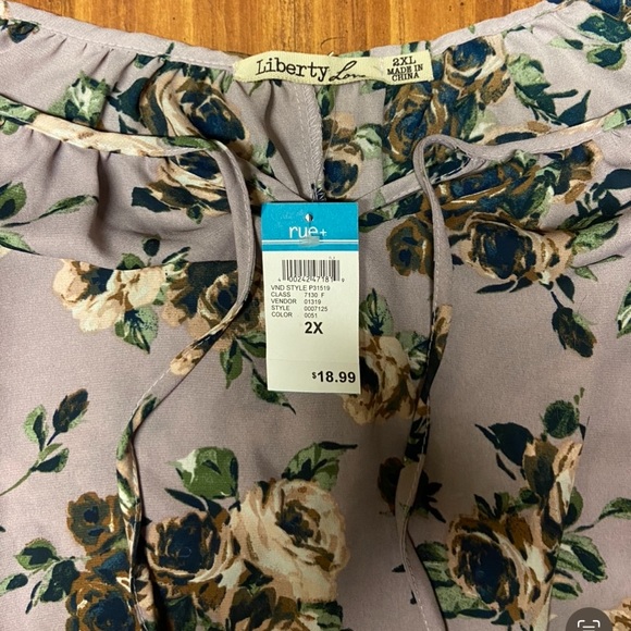 Floral lavender lace off the shoulder top - Picture 6 of 8